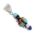 Multicolor And Authentic Sterling Silver Southwestern Slide Pendant YX68164